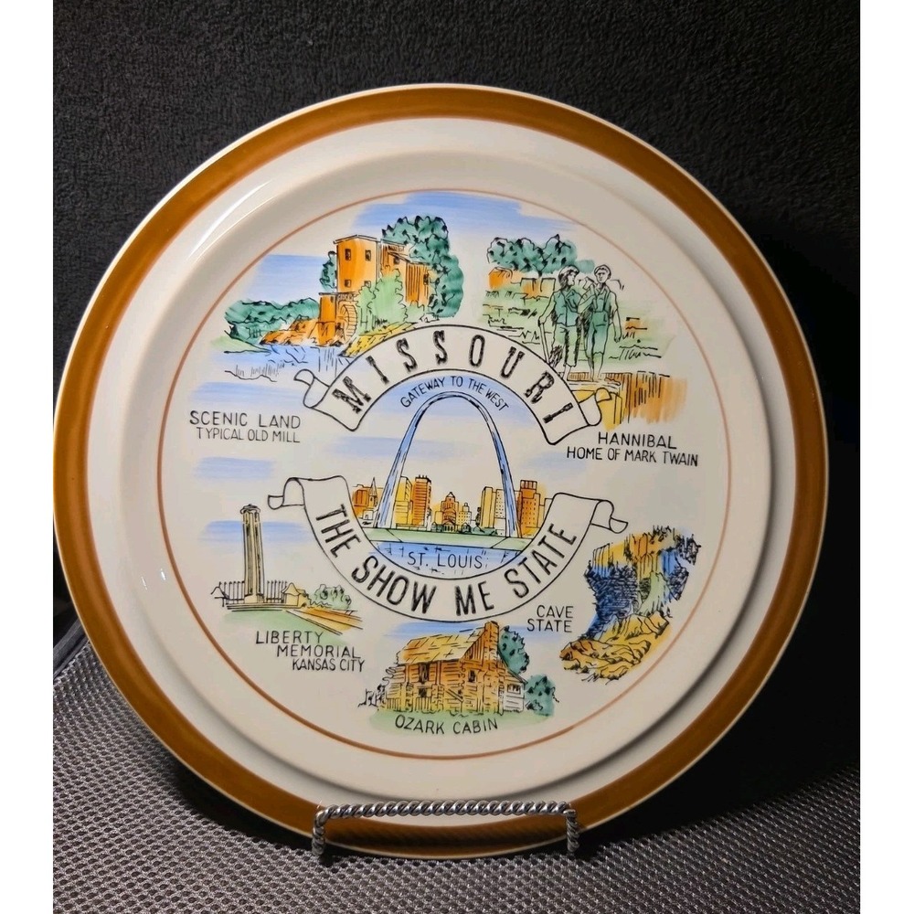 Vntg Missouri The Show Me State Souvenir Collectors Plate 10"